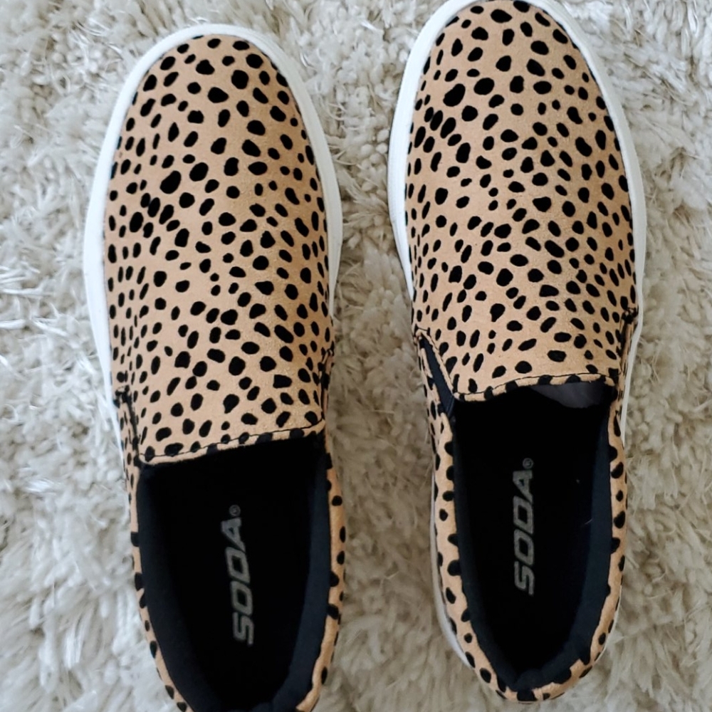 Leopard Slip On Shoes